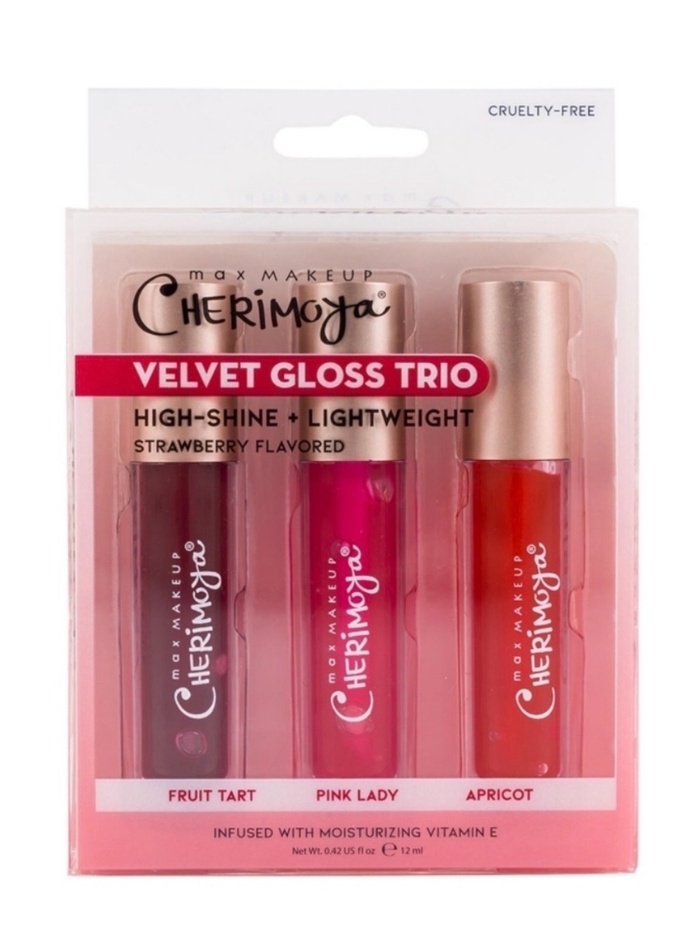 Velvet Gloss Trio – Fruit Tart (Berry), Pink Lady (Pink) & Apricot (Orange)
